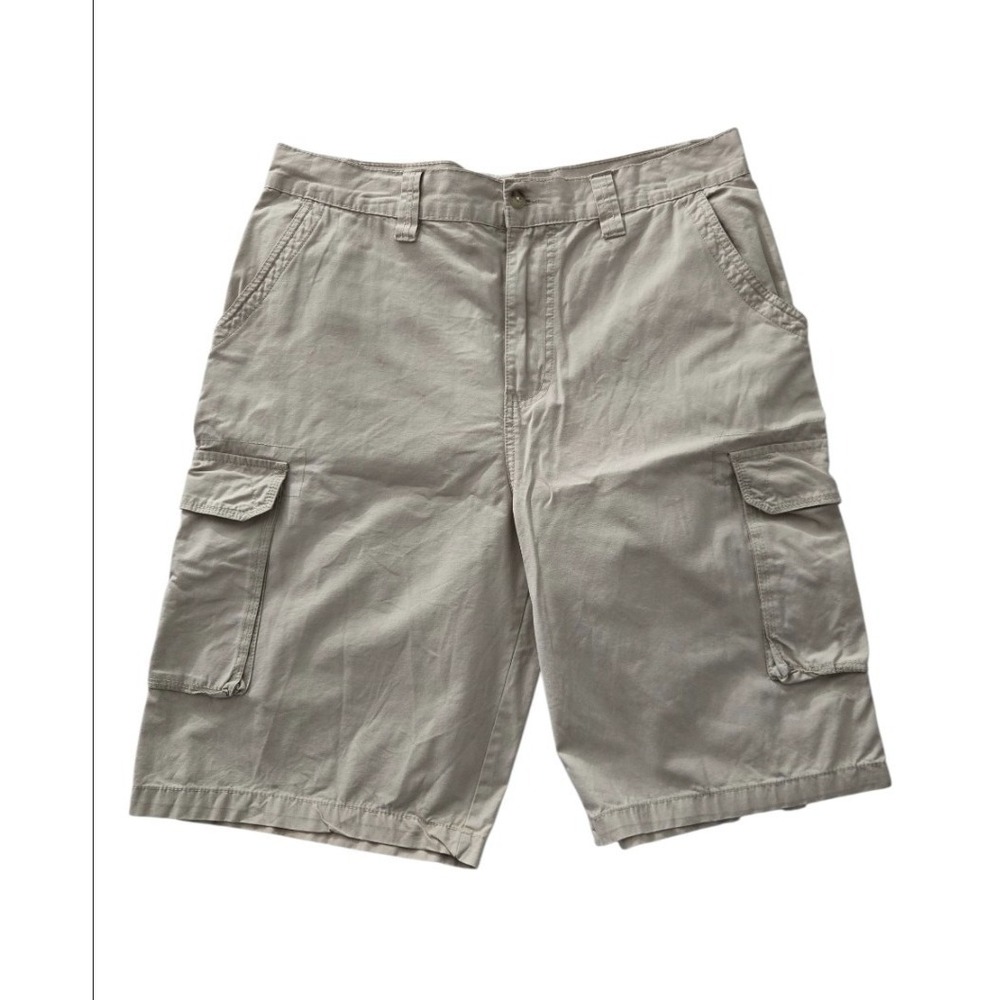 Beverly Hills Polo Club Tan Khaki Relaxed Straight Fit Cargo Shorts Mens Size 34